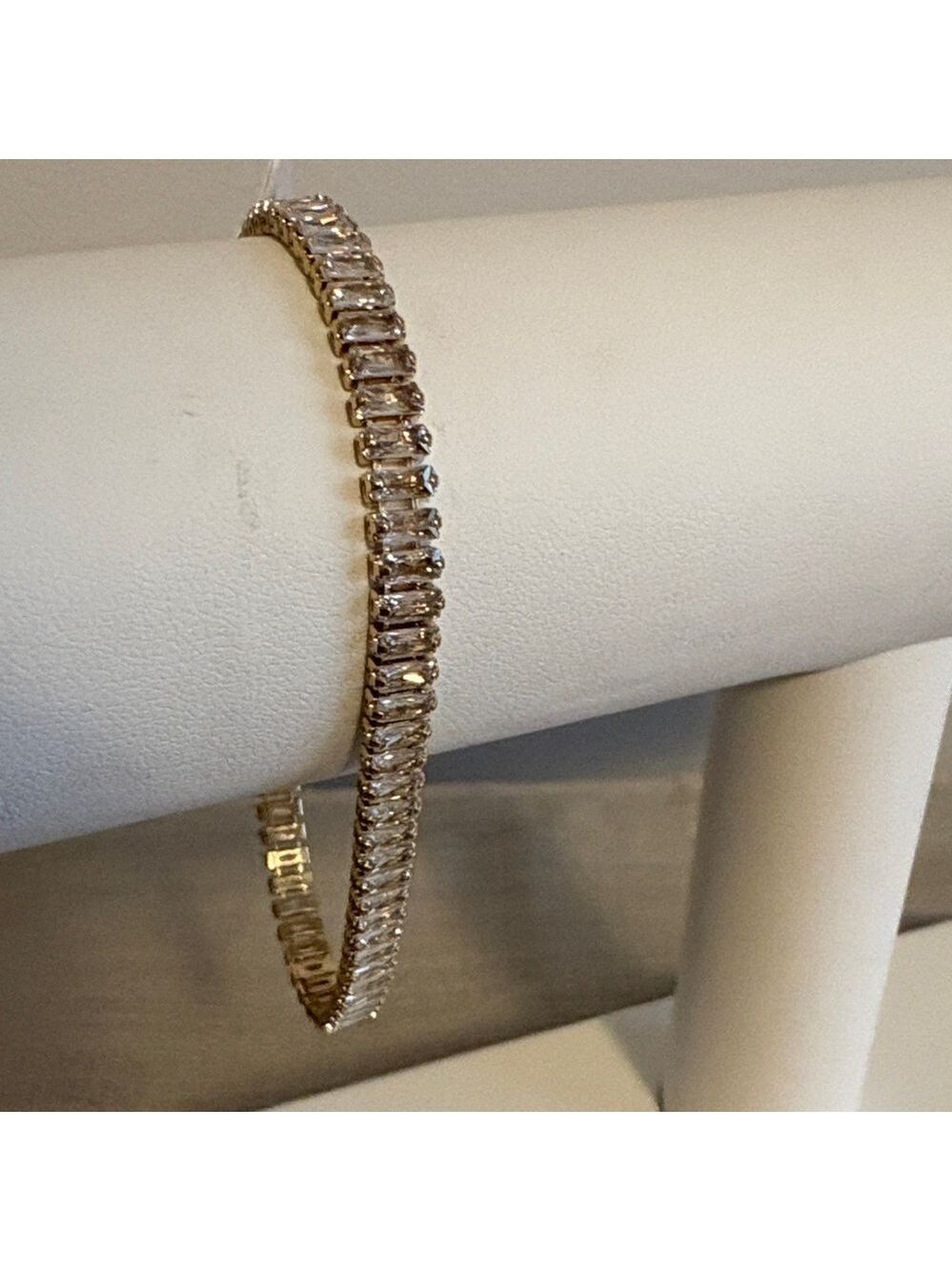 LOFT Gold and Crystal Bracelet 7” New